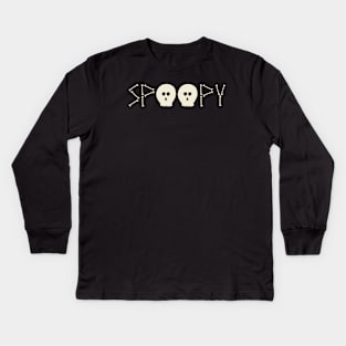 SPOOPY Skeleton Bones Kids Long Sleeve T-Shirt